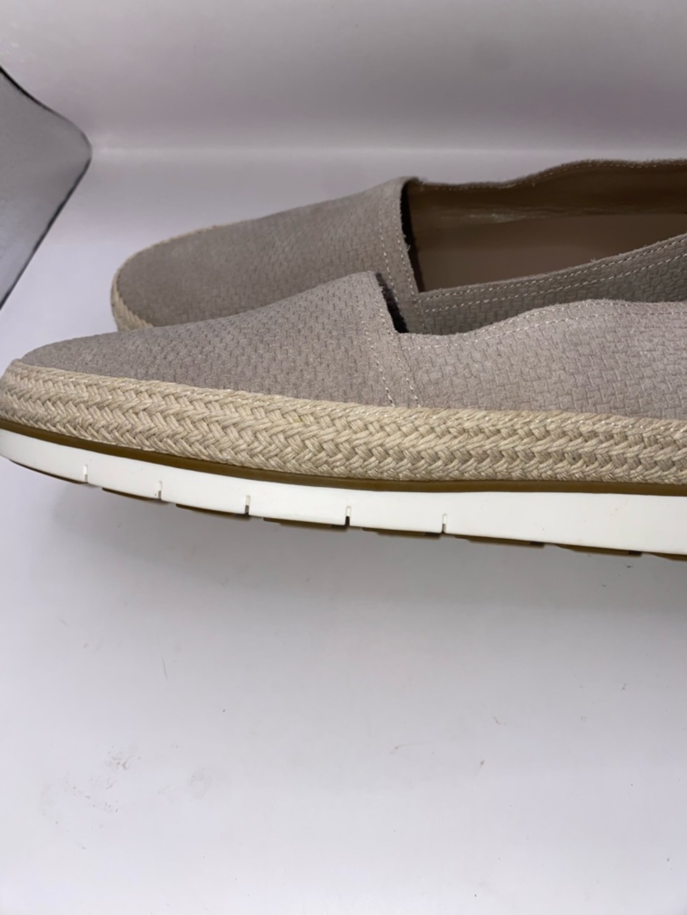 Donald J. Pliner Perci Taupe Slip-On Espadrille Flats - Picture 2 of 8
